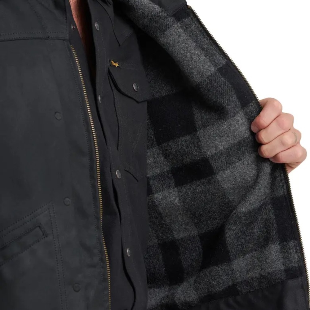 Filson X Wrangler Mackinaw Wool Lined Tin Cloth Archival Adventure Jacket Waxed - Picture 15 of 16